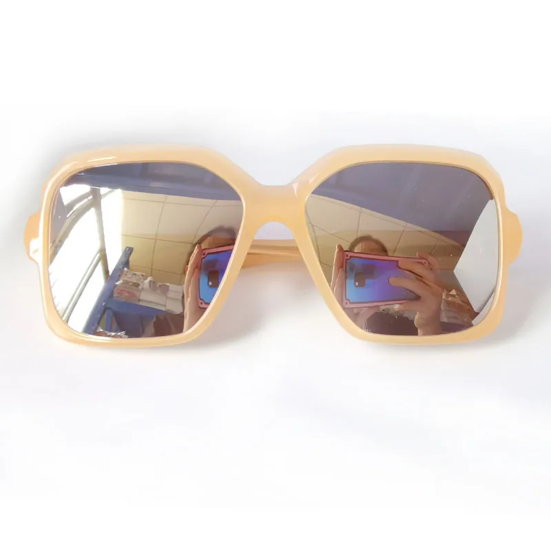 

2020 Square Yellow acetate with silver mirror uv400 blocking lens sunglasses sale fm shenzhen factory only top quality for you