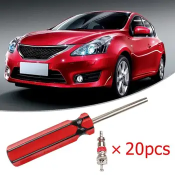 

20pcs Tire A/C Air Conditioning Schrader Valve Cores with Remover for ATV Car Truck Mowers All Terrain Vehicles Trailer