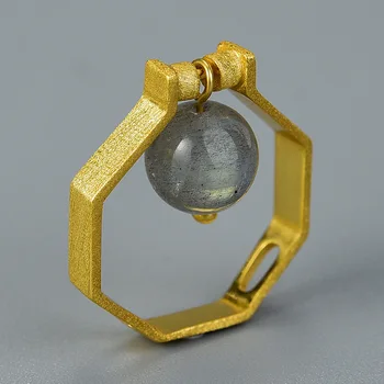 

Rotatable Silver Women Ring Set 925 Sterling Silver Natural Lapis Lazuli Rings S925 DIY Spinner Dual Function Birthday Rings