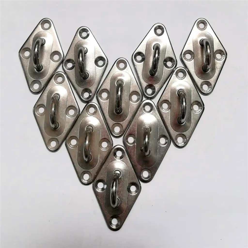 Stainless Steel Marine Boat Eye Plates HEAVY DUTY Diamond Eye Hook Deck Hardware for Inflatable Kayak Canoe Boat Dinghy Yacht