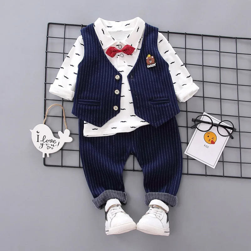 

New Autumn Winter Toddler Baby Baby Clothes Sets Vest+Long Sleeved Shirts+Pants three-piece Suit Kids Outfits Children Clothing