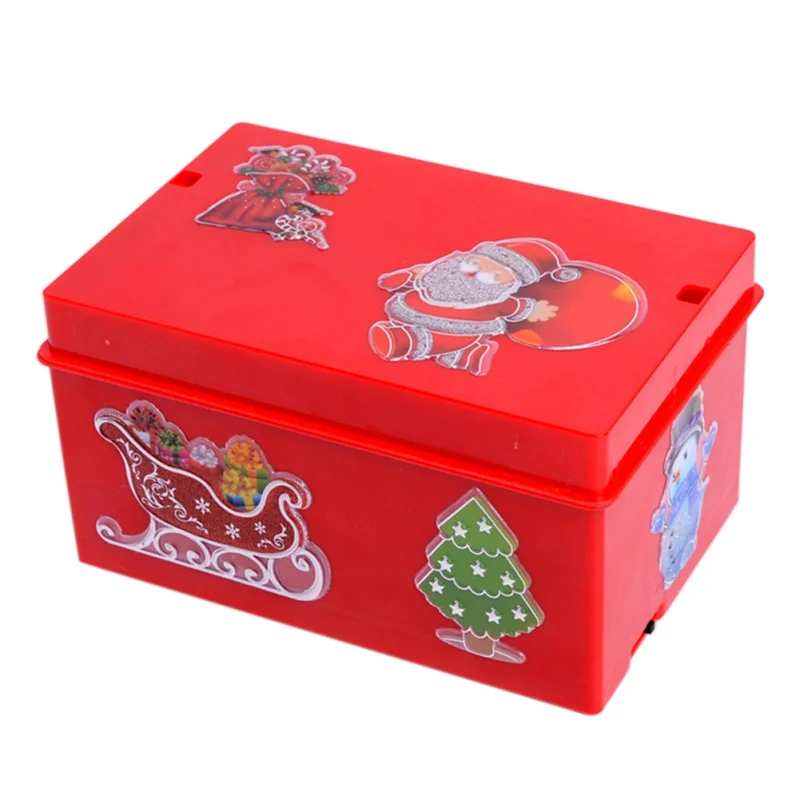 Glowing Christmas Music Box Plastic Music Box Christmas Children Gift Home Decoration