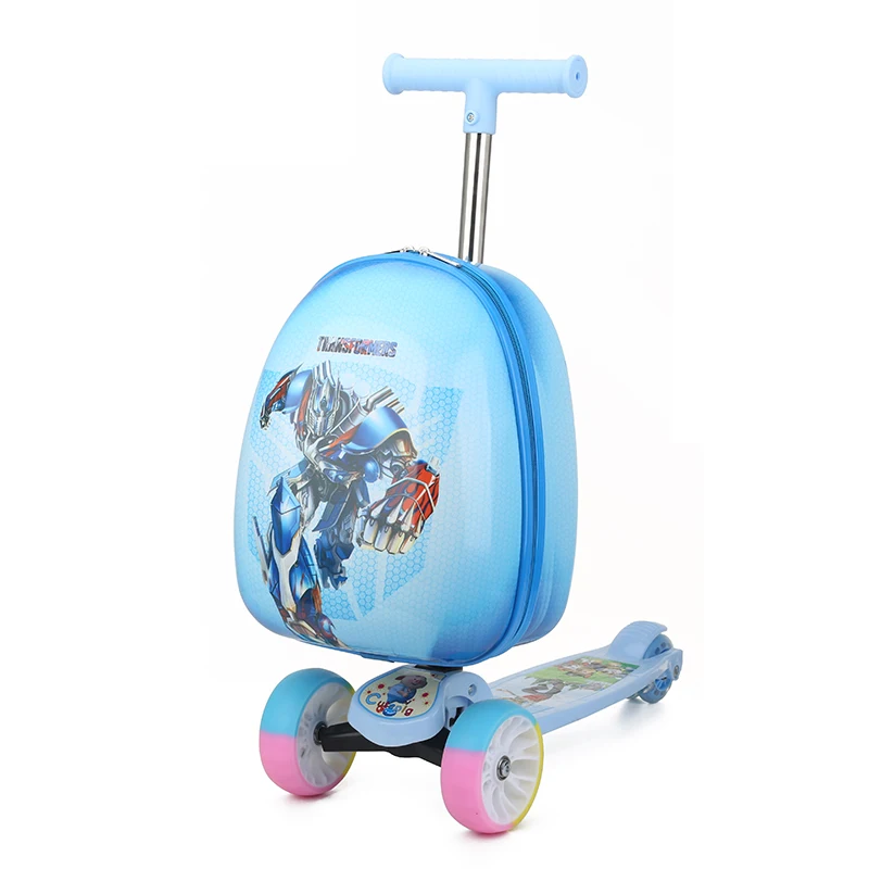 Scooter suitcase Детский Багаж, костюм для скутера, чехол для путешествий с героями мультфильмов, чехол для костюма на колесиках, милый маленький детский чехол на колесиках, багаж на колесиках, 16 дюймов - Цвет: Scooter suitcase