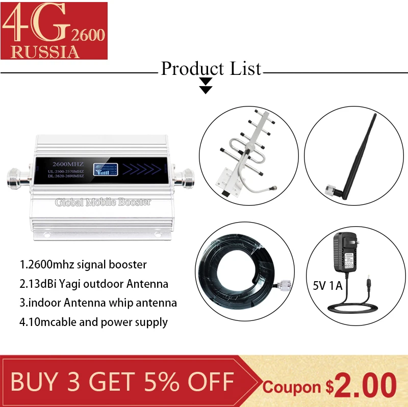 LTE 2600mhz（Band7） 4G Cellular Signal Booster