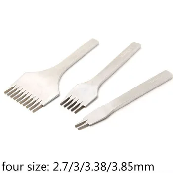 

3Pcs/ set Leather Craft Tool Set Hole Chisel Graving Stitching Punch Tools Kit 2.7/3/3.38/3.85mm 2+5+10 prong tools