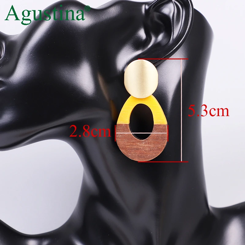Resin Wood Earrings Women Drop Earrings Jewelry Fashion Statement Punk Star Small Earrings Korean Minimalist Girls Pendientes cc