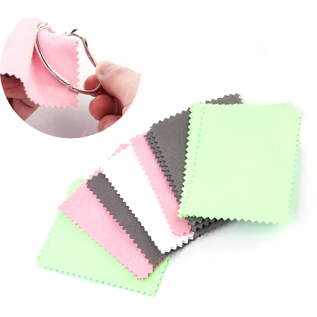 50pcs/Pack Sterling Silver Cleaning Cloth Color Polishing Cloth Silver Gpld  Jewelry Soft Wipe Individually Packaged