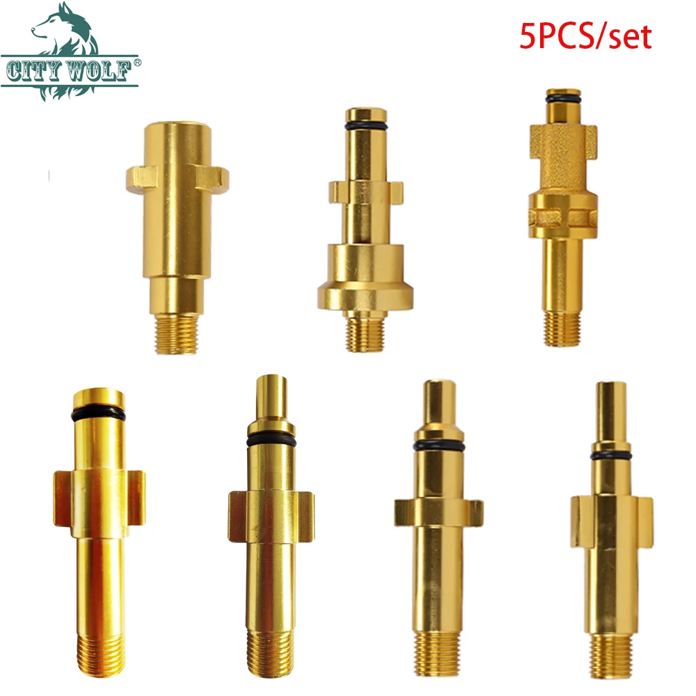 

5PCS High Pressure Washer Adaptor Car Washer Joint Snow Foam Nozzle Adaptor For Karcher Nilfisk AR Huter Makita Parkside Alto