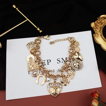 

Coin bracelet Heart браслет мужской punk Fashion pulseira mujer moda 2019 boho jewelry gold bangles for women moda feminina