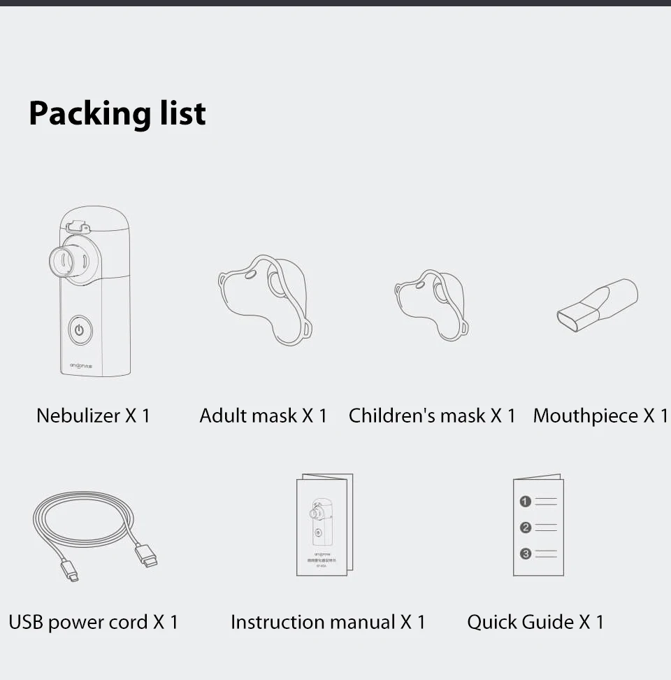 Xiaomi Andon Nebulizer Mini Portable Silent Atomizer USB Battery Handheld 0.2mlmin Rate Asthma Respirator Humidifier (19)