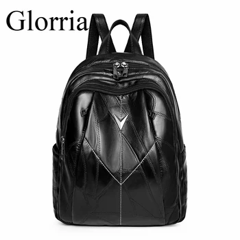 

Glorria Bags For Women Leather Backpack Women Genuine Daypack Famle Sheepskin Multifunction Back Pack Mochila Mujer Anti-Theft