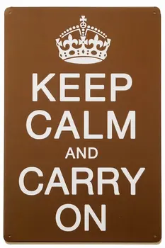 

Keep Calm and Carry On Retro Vintage Decor Metal Tin Sign 12 X8 Inches
