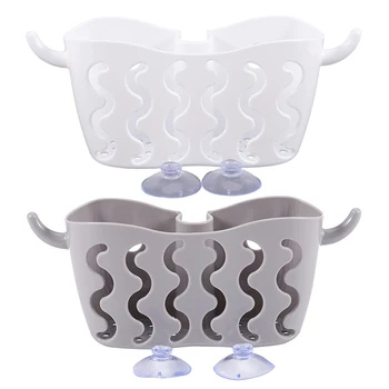 

Kitchen Sink Faucet Caddy Bath Hanging Organizer Sink Draining Soap Sponge Holder Storage Baskets