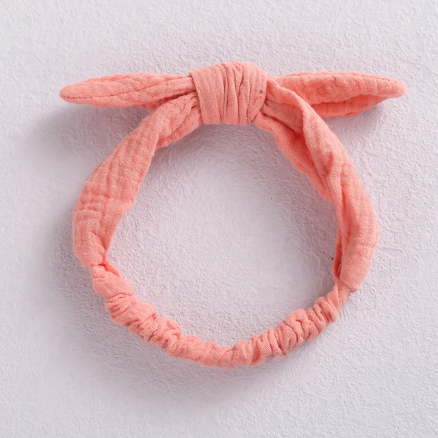 Baby Elastic Hair Bands Girl Headband Cotton Linen Kids Headwear Knot Hair Accessories Toddler Rabbit Ear Turban Playa Ties Soft 7