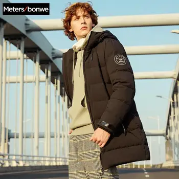 

Metersbonwe Thick Down Jacket Men Winter Warm 90% White Duck Down Coat Bread Down Coat Lining Hooded Man Coat Outwear