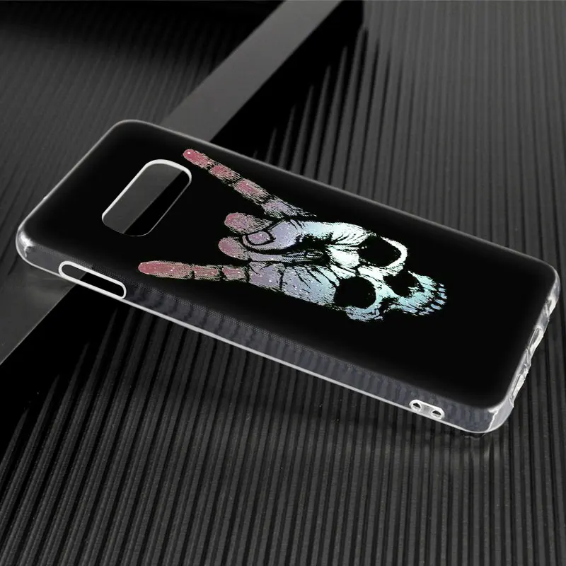 Мягкий силиконовый чехол Rock roll с черепом для Samsung Galaxy Note 10 Pro 9 8 5 M30S M40 S10E S10 5G S9 S8 Plus S7
