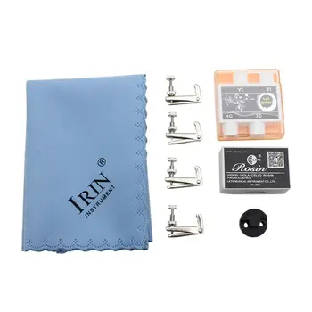 

Violin Accessory Cleaning Cloth Mute Pad Tuner Tuning Flute Rosin Kit For Violin NEW