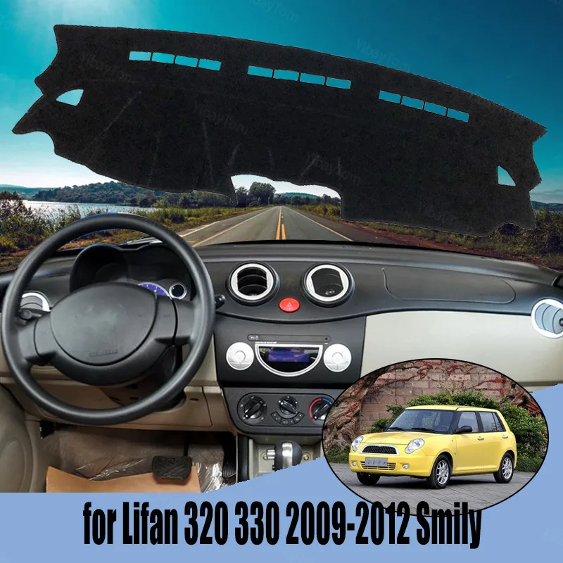 

Для Lifan 320 330 2009-2012, смайлик, правый и левый руль, хороший полиэфирный материал, защита от света, коврик для приборной панели автомобиля