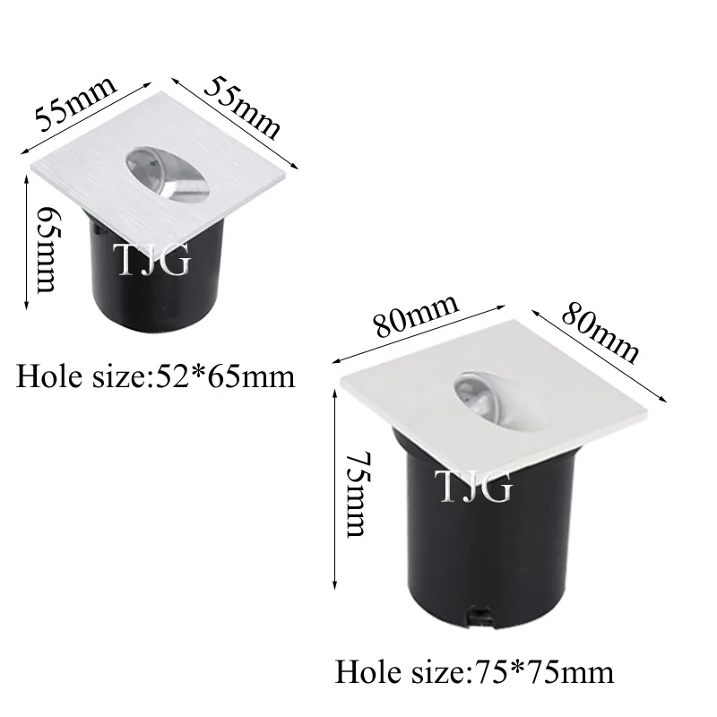 Recessed Led Stair Light Round Square 1w/3w wall corner lamp In Step Lamp for Concrete wall Stairway Night Lights AC85-265V led wall lamp wall lamp