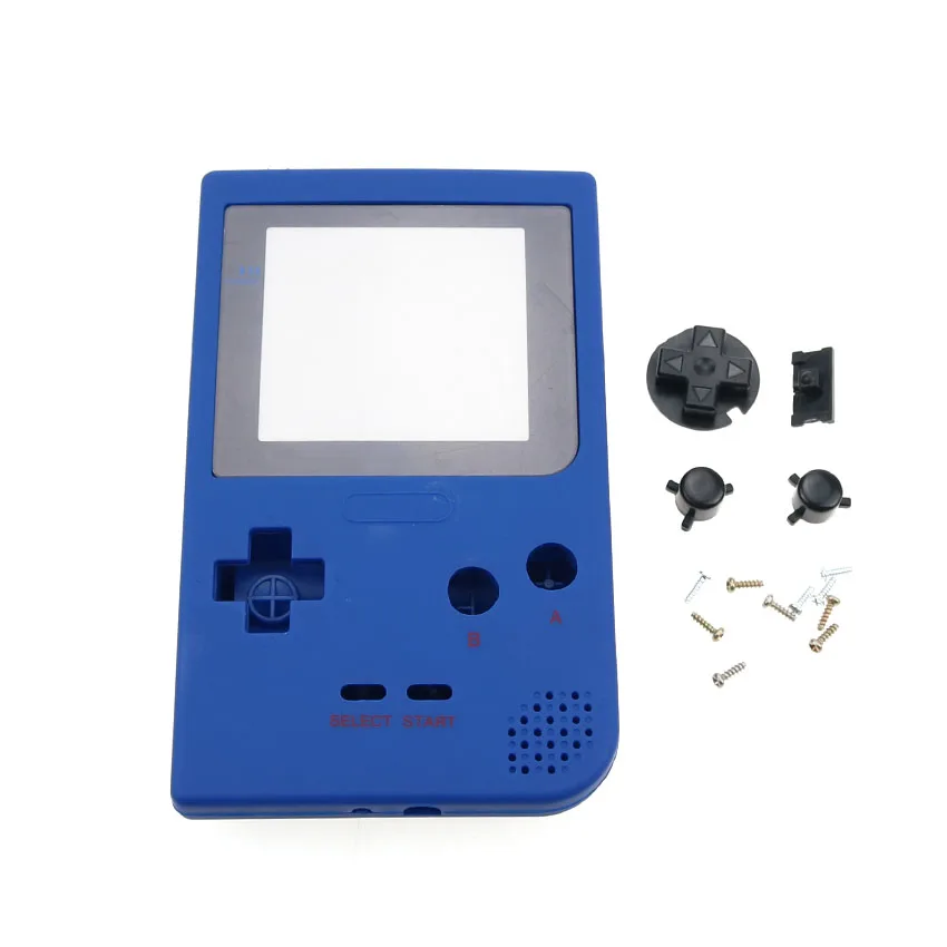 YuXi для карманной игровой консоли Gameboy корпус Корпус Замена для GBP прозрачный пластиковый чехол с кнопками и винтами - Цвет: blue