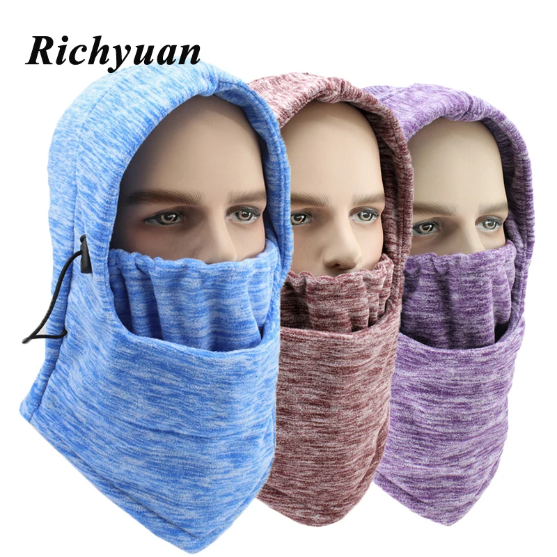 New Fashion Autumn Winter Hat Windproof Skullies Beanies for Men Women Full Face Mask Breathable Fleece Balaclava Face Mask