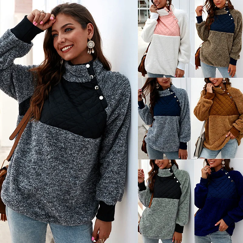 coreano Frank Worthley Vatio Ropa de mujer de moda Amazon 2019 Otoño e Invierno suéter chaqueta  contraste Color costura suéter - AliExpress Ropa de mujer