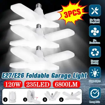 

95-265V 6500K Foldable LED Garage Lights Shop Utility Ceiling Deformable Daylight LEDs Lamp For Garage warehouses basements