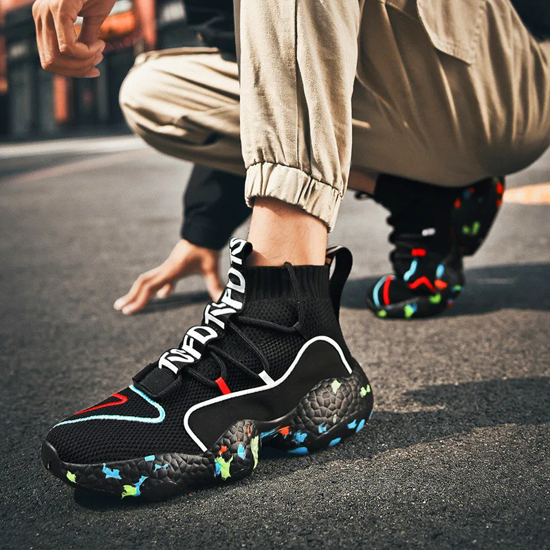 Najtaniej Jesienne i zimowe kamuflaż wysokie buty do koszykówki odkryte buty do biegania nosić casual unisex duże Zapatos Hombre