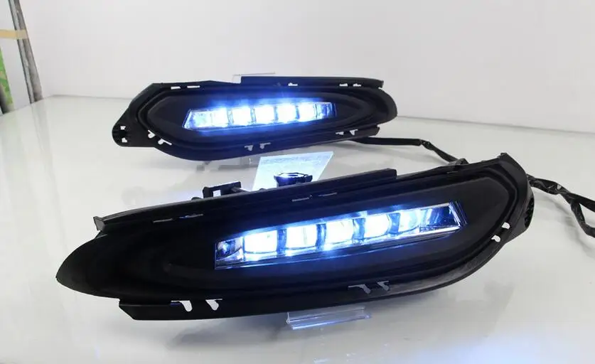 DRL для Honda hr-v HR-V 12V светодиодный автомобильный дневной ходовой свет противотуманная фара с динамическим поворотным сигналом