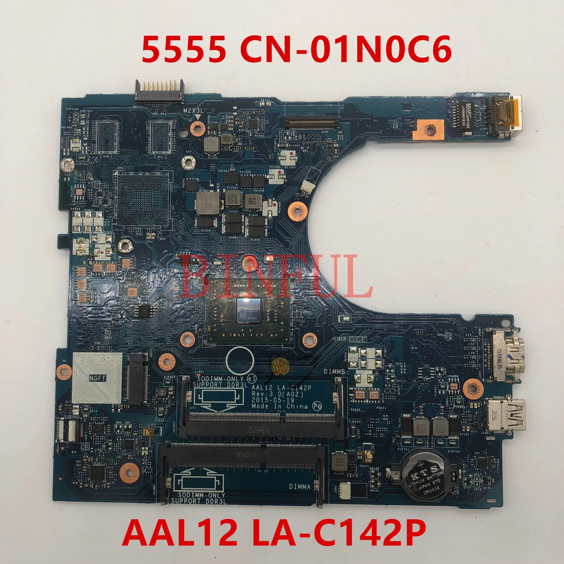 High quality For 15 5000 5555 5755 Laptop motherboard CN-01N0C6 01N0C6 1N0C6 AAL12 LA-C412P W/A8-7410CPU 100% full Tested | Компьютеры и