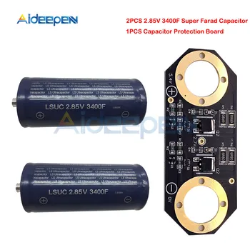 

2PC/set Super Farad Capacitor 2.85V 3400F 145*60mm Low ESR High Frequency Ultracapacitor Automotive Module with Protection Board