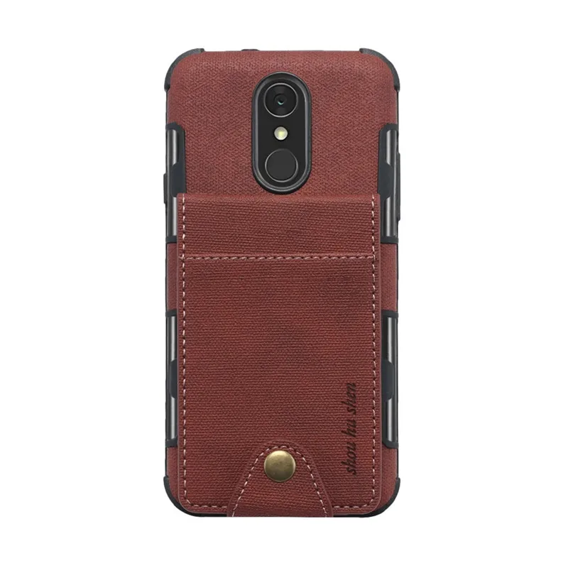 HengLiTai Джинсовый чехол-кошелек с узором для LG Stylo 4/Q7 Мульти Чехол с держаками карт чехол для телефона - Цвет: brown
