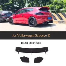 Матовый черный диффузор заднего бампера для VW Scirocco задний диффузор для губ с разветвителями Non R