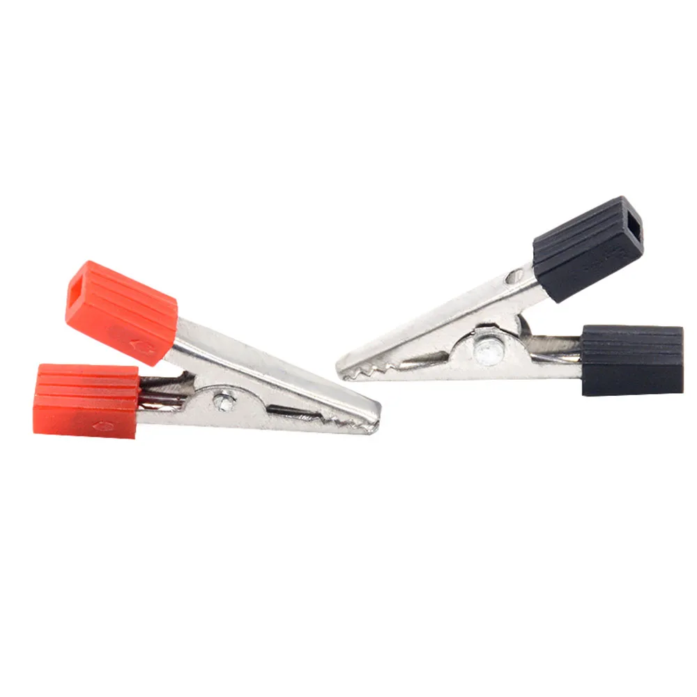 

10PCS Insulated Crocodile Clips Plastic Handle Cable Lead Testing Metal Alligator Clips Clamps 32mm Length