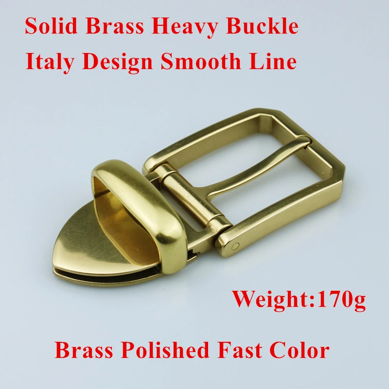 DIYLeathercraftHardwareSolidBrassMensBeltBucklesNatureBrass