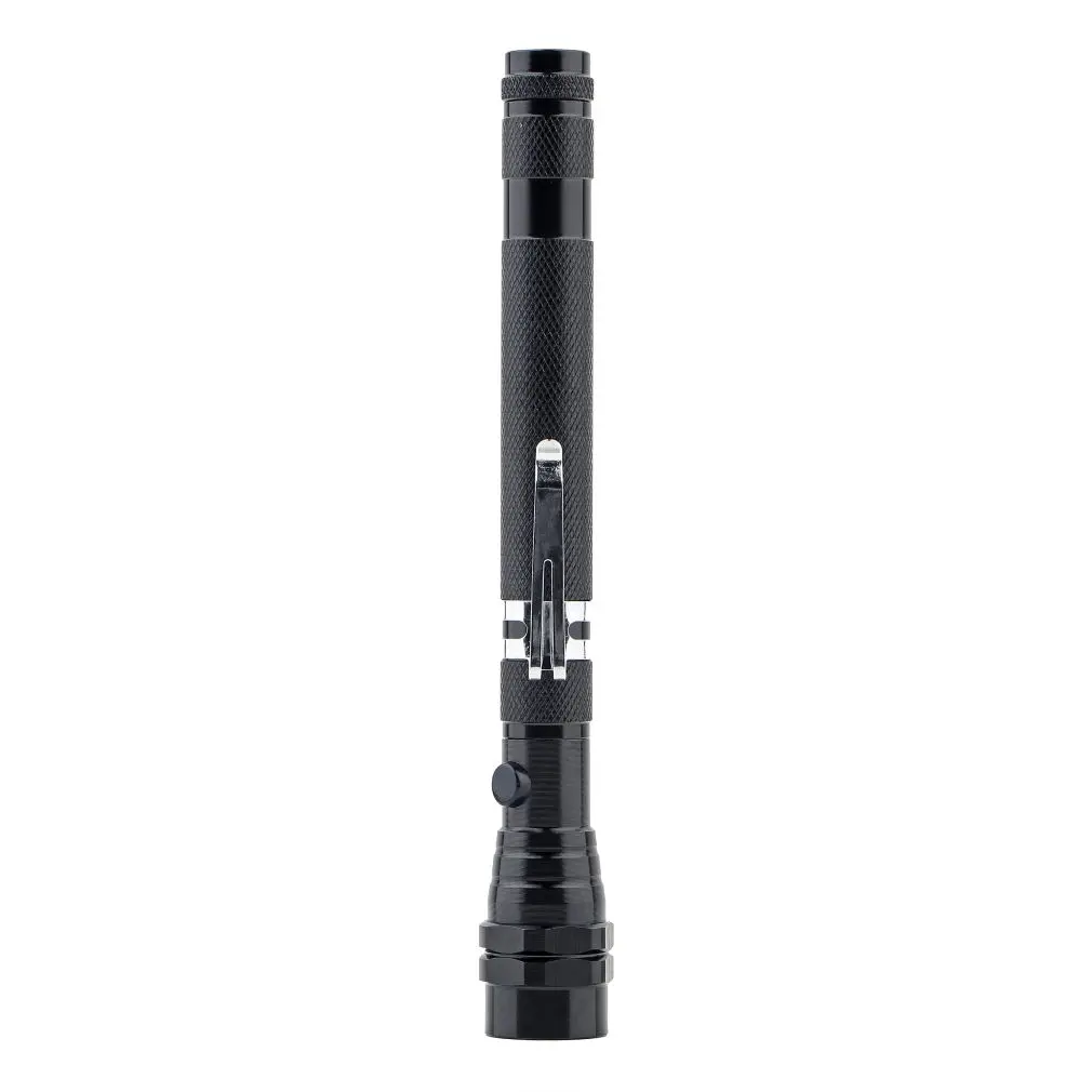 Lampe de poche LED flexible, multifonction à 3 LED, mini lampe torche rotative à tête magnétique, outil de ramassage flexible, lampe de poche LED extensible (rouge