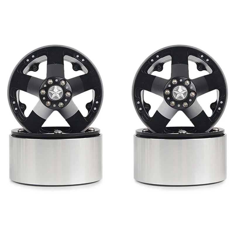 

4Pcs Aluminum Alloy 202 Wheels Rims for 1/10 RC Crawler Axial SCX10 II 90046 for Traxxas TRX4 D90 Toys for Children Black
