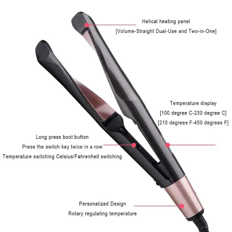 Профессиональные 2 в 1 щипцы для завивки и выпрямления волос выпрямитель для волос щипцы для завивки волос инструменты для самостоятельной укладки волос
