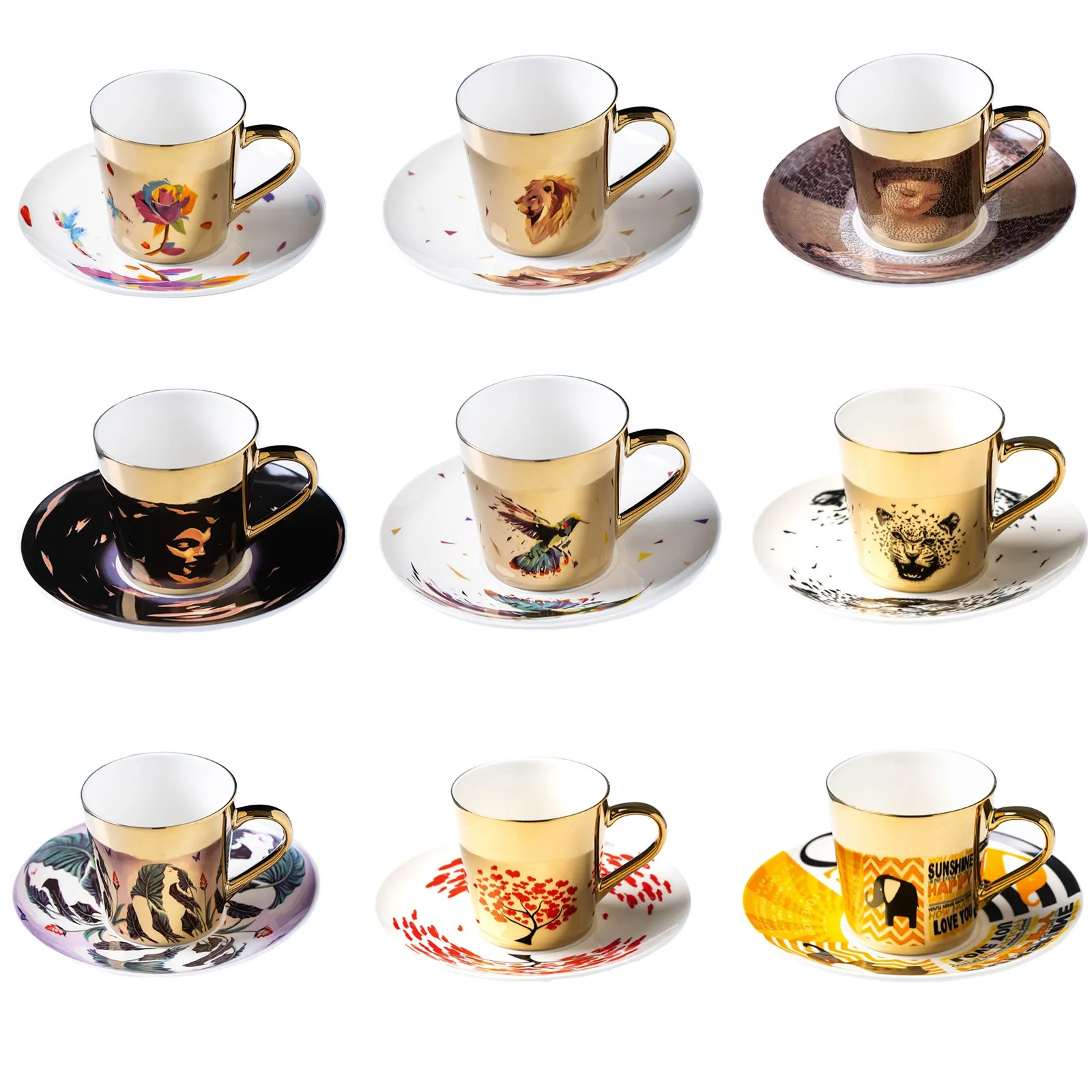 Mirror Reflection Coffee Mugs Glass Tea Water Cups Creative Coffeeware