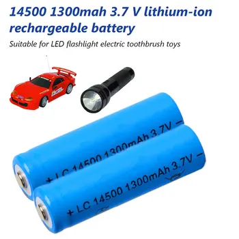 

New AA 14500 1300mah 3.7 V Lithium Ion Rechargeable Li-ion Battery for Led Flashlight Headlamps