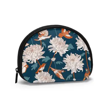 

Wallets Women Zipper Coin Purses Clutch Wallet Female Money Credit Card Holder Vintage Japanese National Flower Chrysanthemum