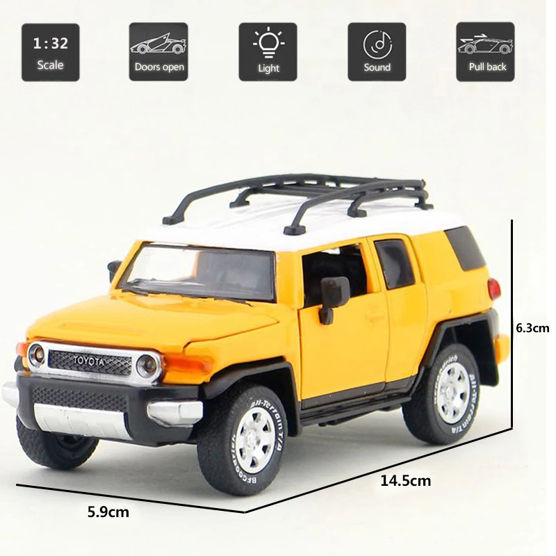 HOMMAT 1:32 Toyota FJ Cruiser SUV внедорожная модель автомобиля Diecasts игрушка транспортные
