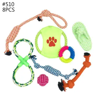 

Chew Puppy Small Dog Rope Toy Set Washable Cotton Rope Dog Toy8-piece Set