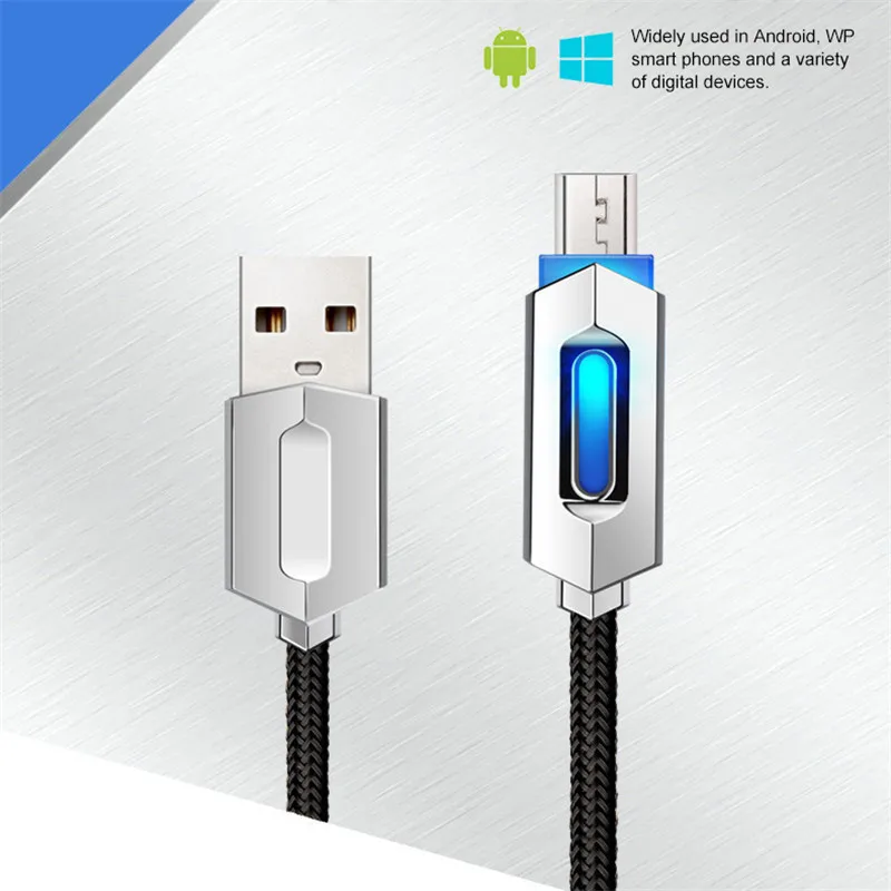 2A usb type-C кабель для быстрой зарядки нейлоновый ткацкий светящийся светильник кабель для передачи данных type-C Android Micro Sync зарядный провод для huawei