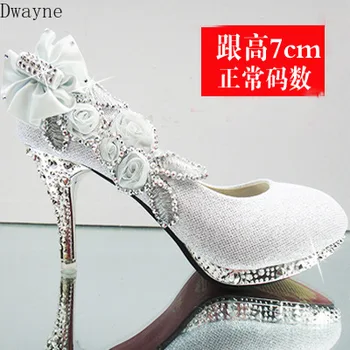 

Wedding shoes women waterproof wedding bride shoes medium heel round toe waterproof shoes stiletto high heel platform red solid