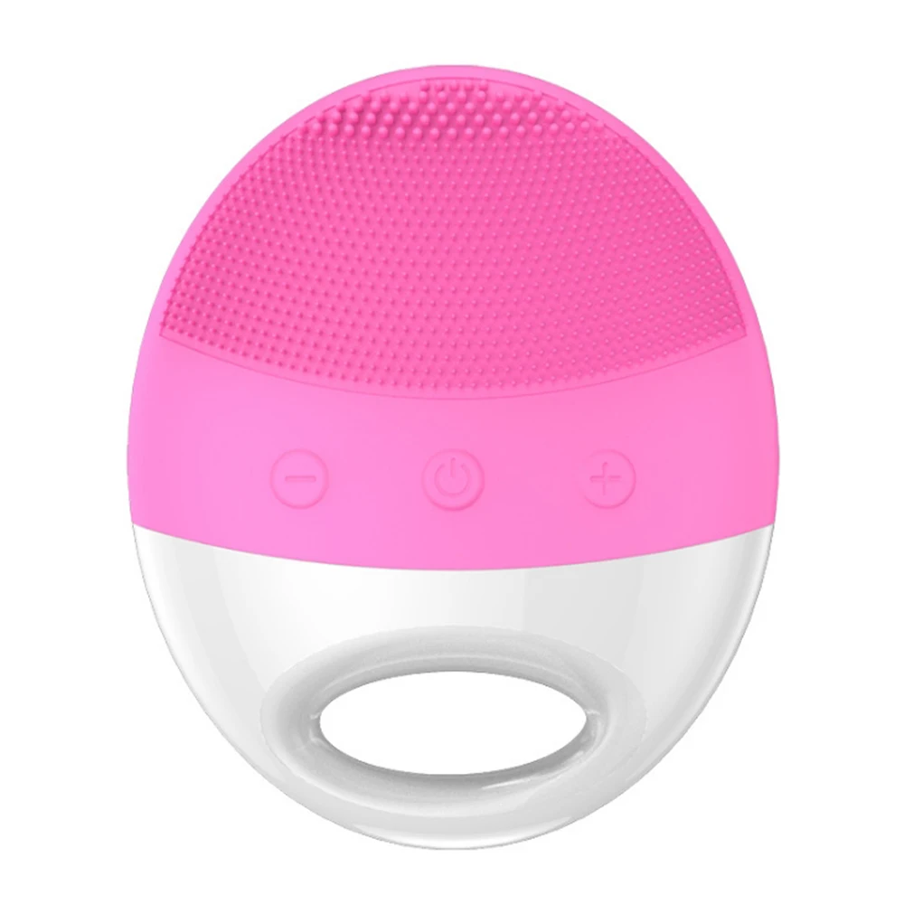 Pink Отшелушивающий силиконовый очищающий инструмент, инструмент для красоты черных точек, ультразвуковая вибрационная электрическая Очищающая щетка для лица - Цвет: Pink