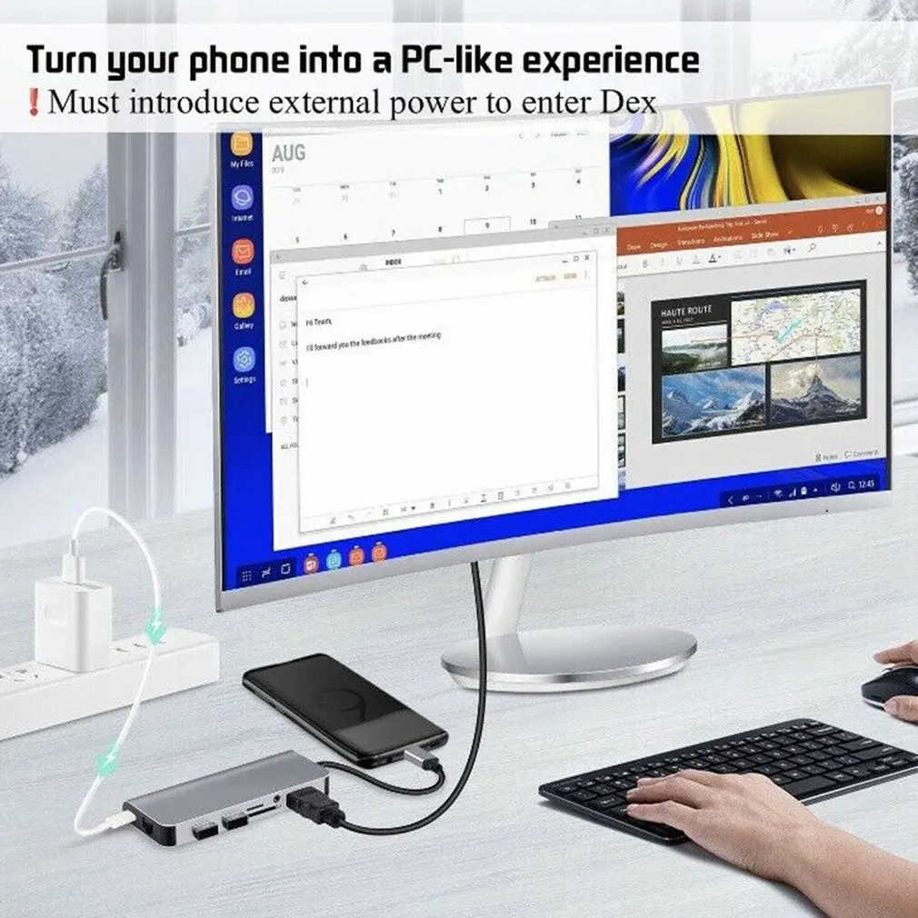 8 в 1 USB-C-type-C USB3.0 HDMI 4K VGA RJ45 адаптер концентратор Многофункциональный Док-станция серый для Mackbook адаптер