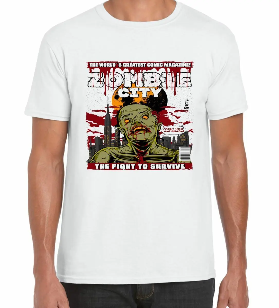 Zombie City Halloween Men's T-Shirt - Zombies Horror Film Movie Zombie City Halloween Men's T-Shirt - Zombies Horror Film Movie