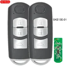 Keyecu 2 шт./лот умный дистанционный ключ 3 кнопки 433 МГц PCF7953 для Mazda 6 режим: SKE13E-01