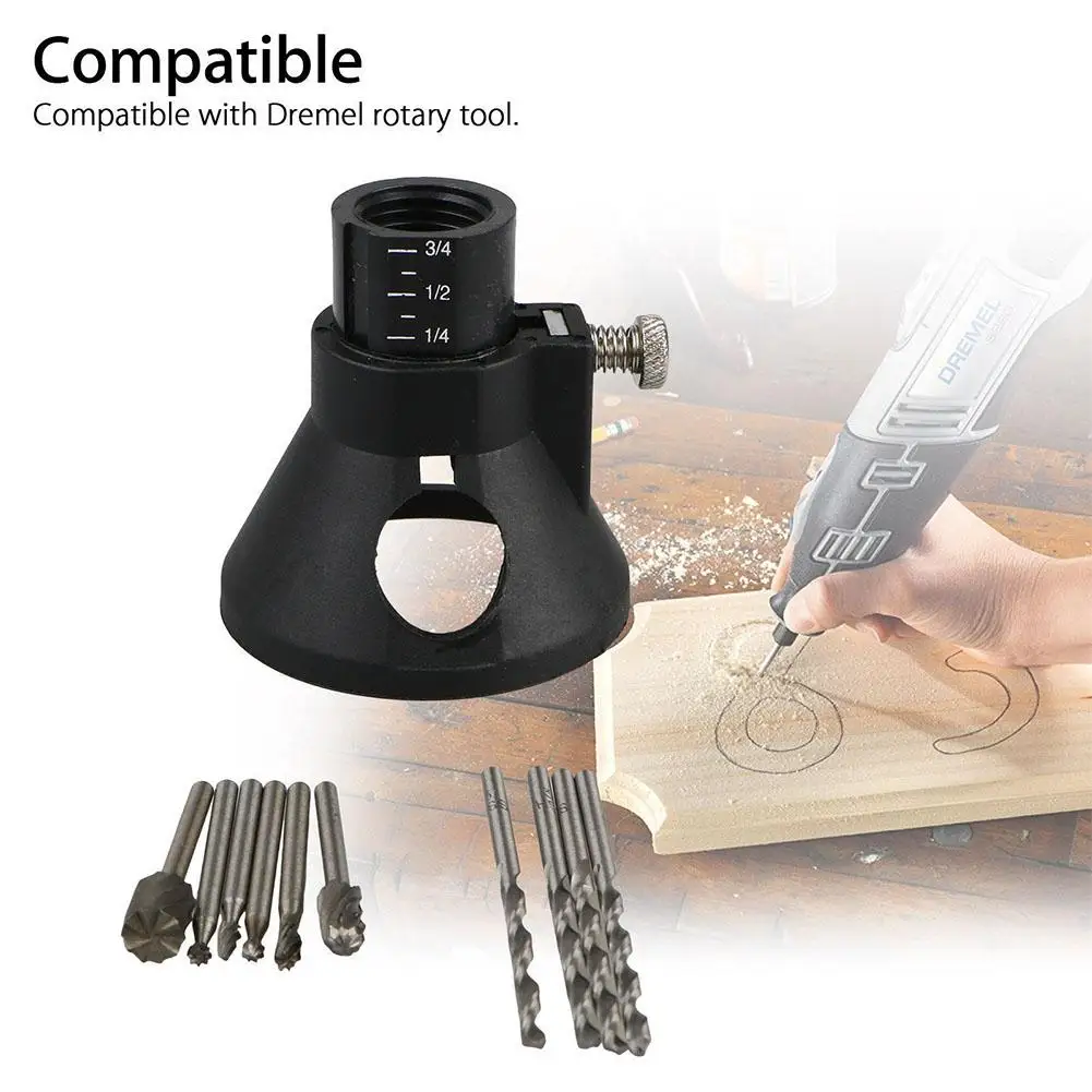 

MeterMall Dremel Rotary Multi Tool Cutting Guide HSS Router Drill Bits Set Attachment Kit